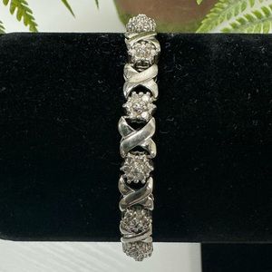 Vintage Sterling & CZ “XO” Bracelet